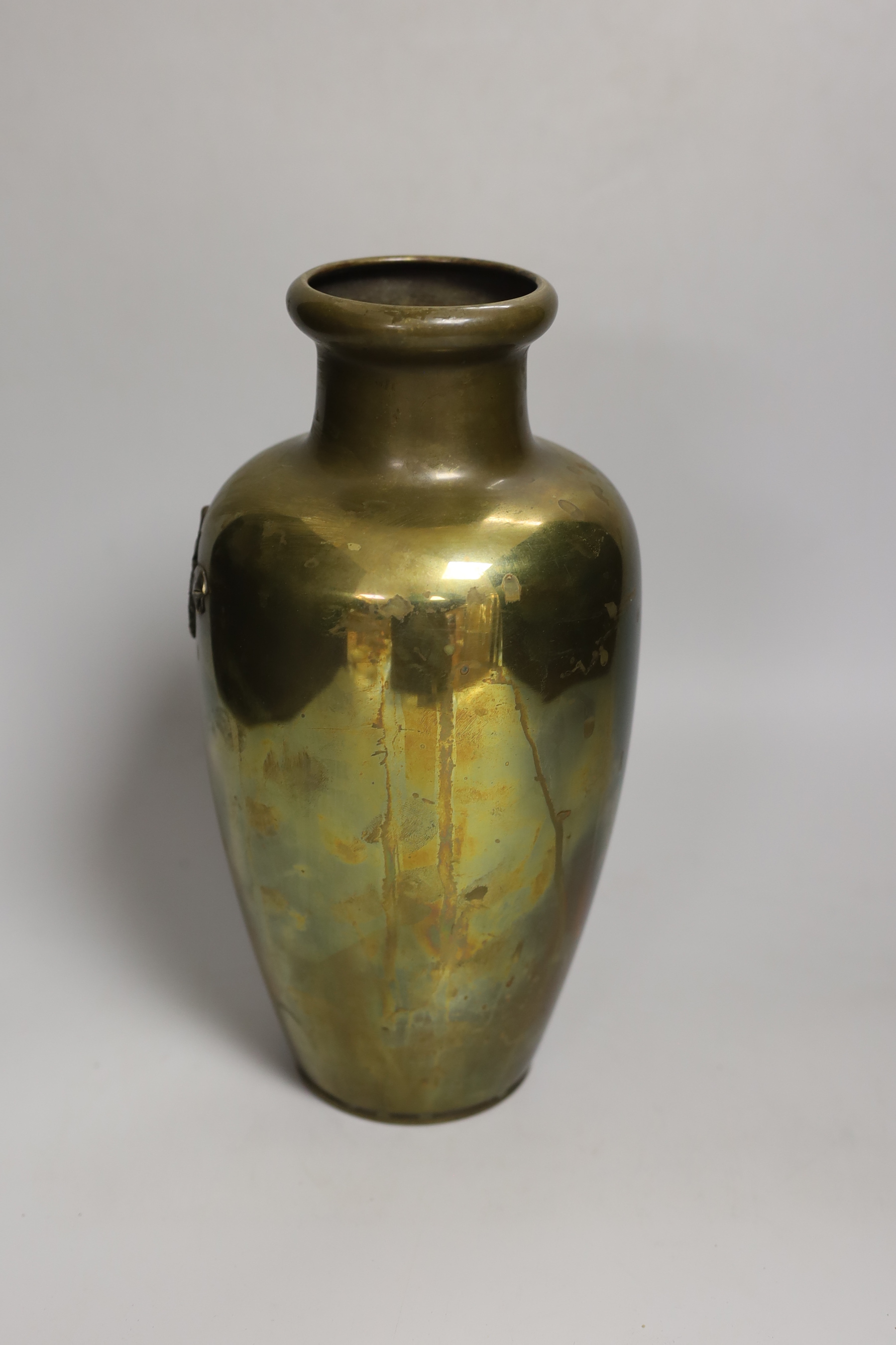 A Kayser bronze vase, 27cm tall